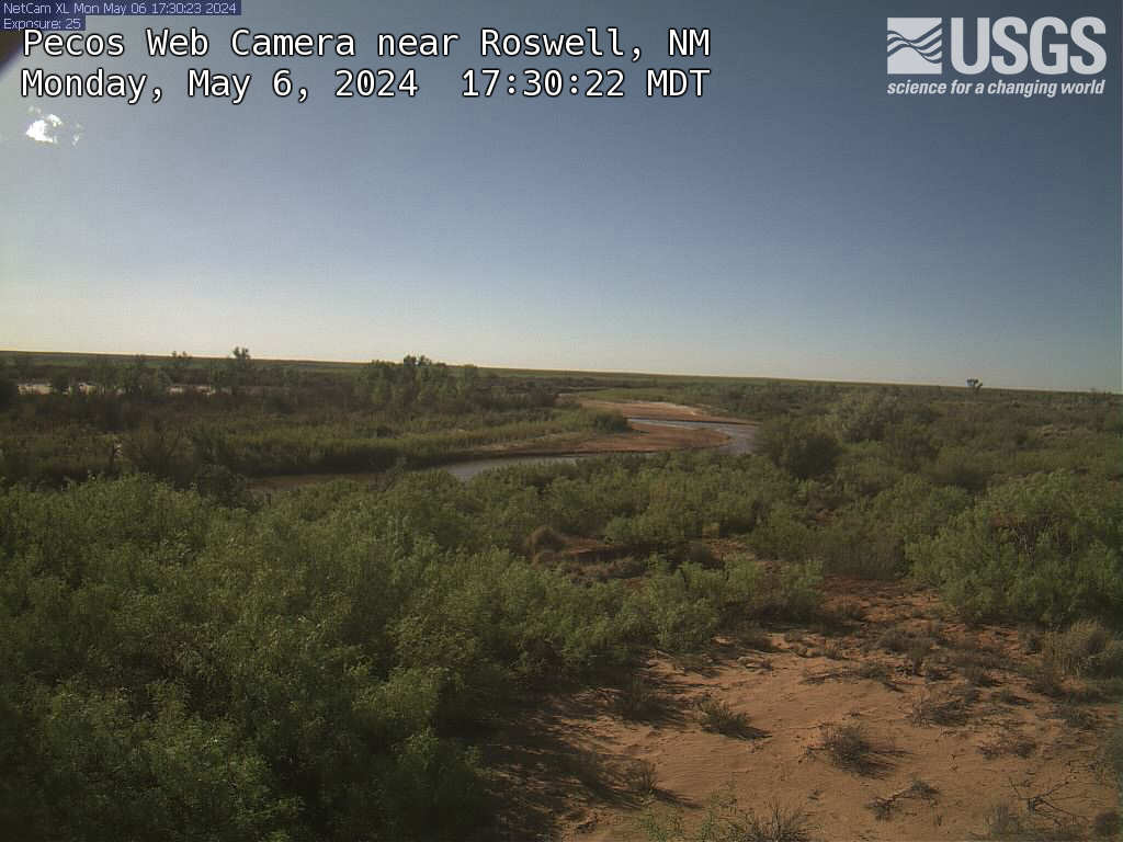 Webcam image of the Pecos River near Roswell, New Mexico