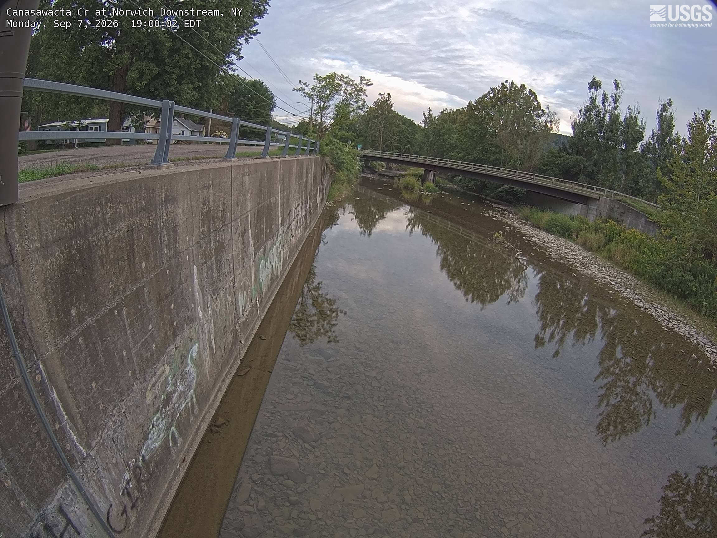 Most recent image at Canasawacta Cr at Norwich Downstream