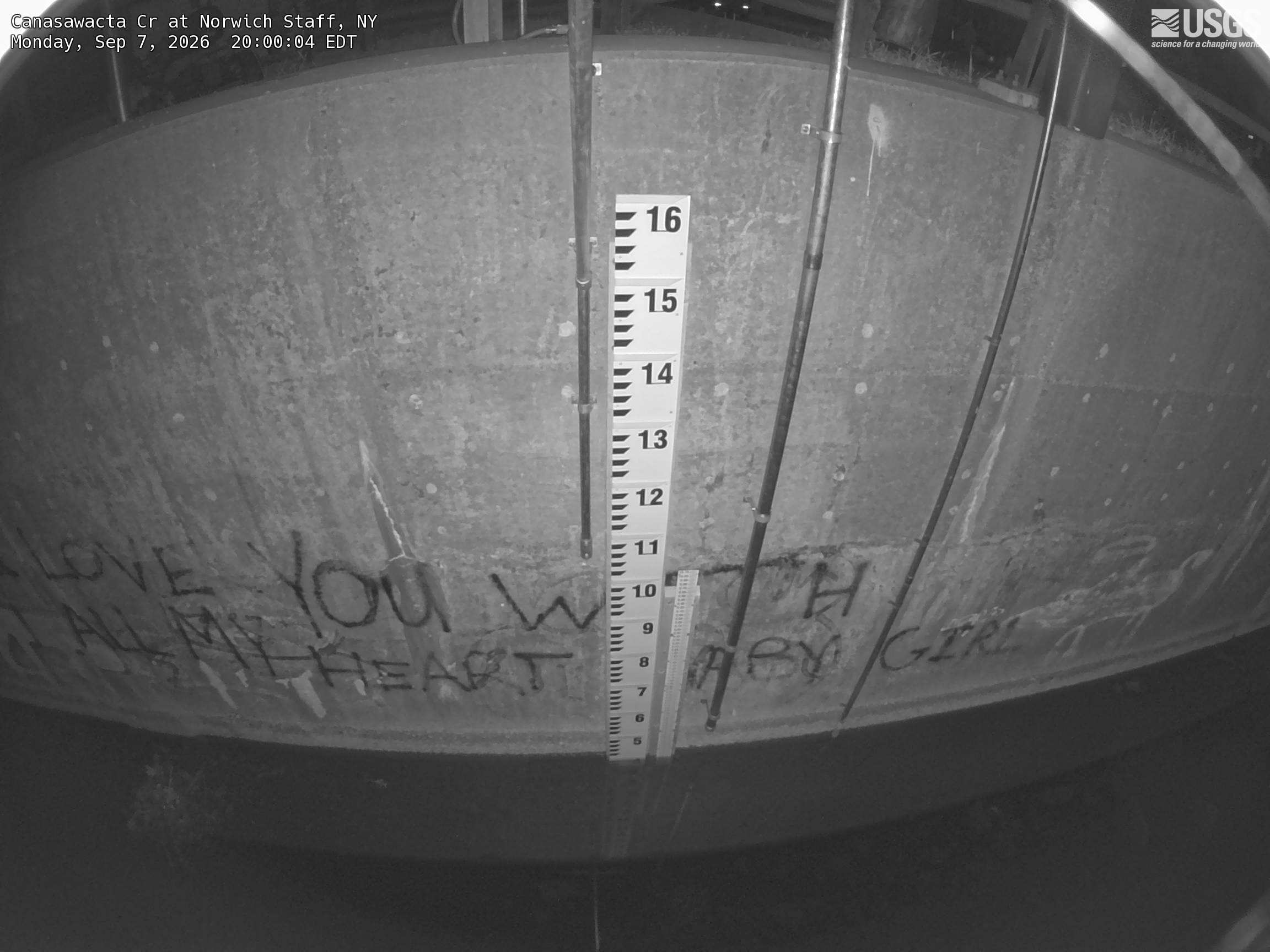 Most recent image at Canasawacta Cr at Norwich Staff