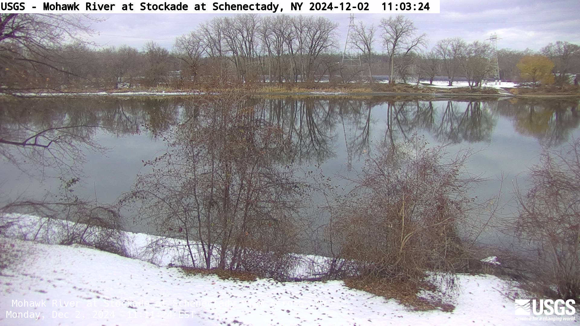 USGS HIVIS CAM Mohawk River at Stockade at Schenectady View Across