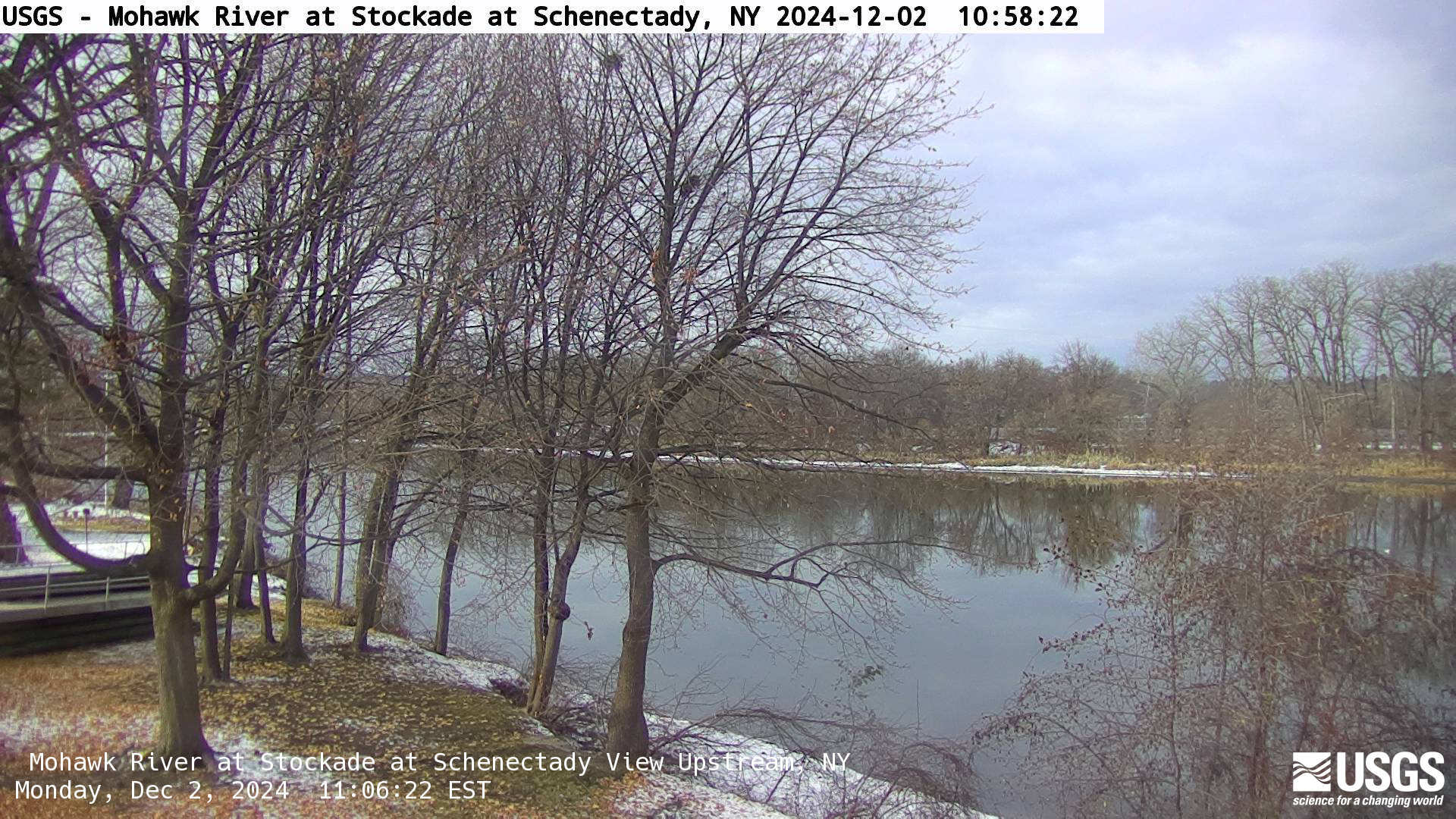 USGS HIVIS CAM Mohawk River at Stockade at Schenectady View Upstream