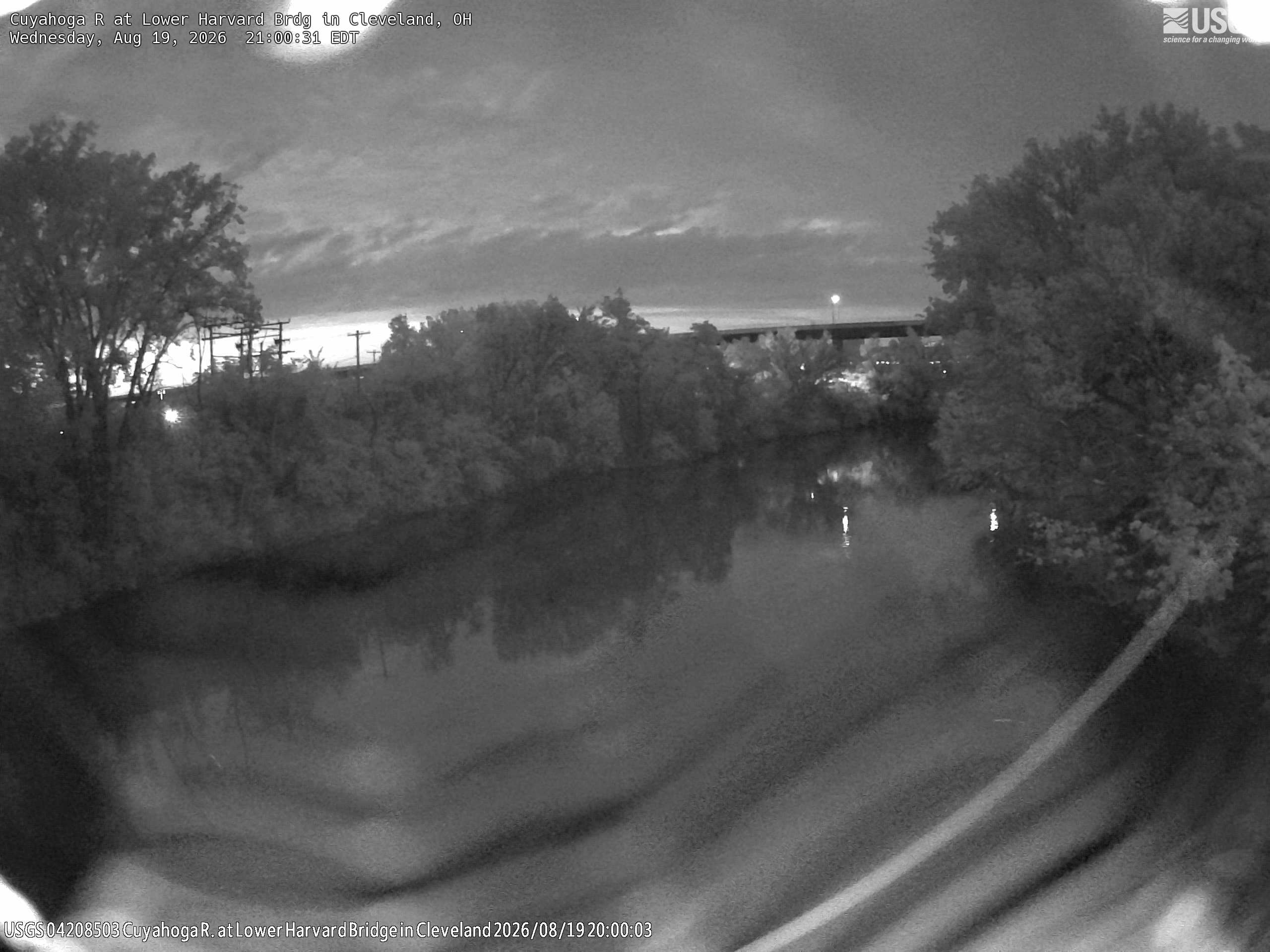 Most recent image at Cuyahoga R at Lower Harvard Brdg in Cleveland