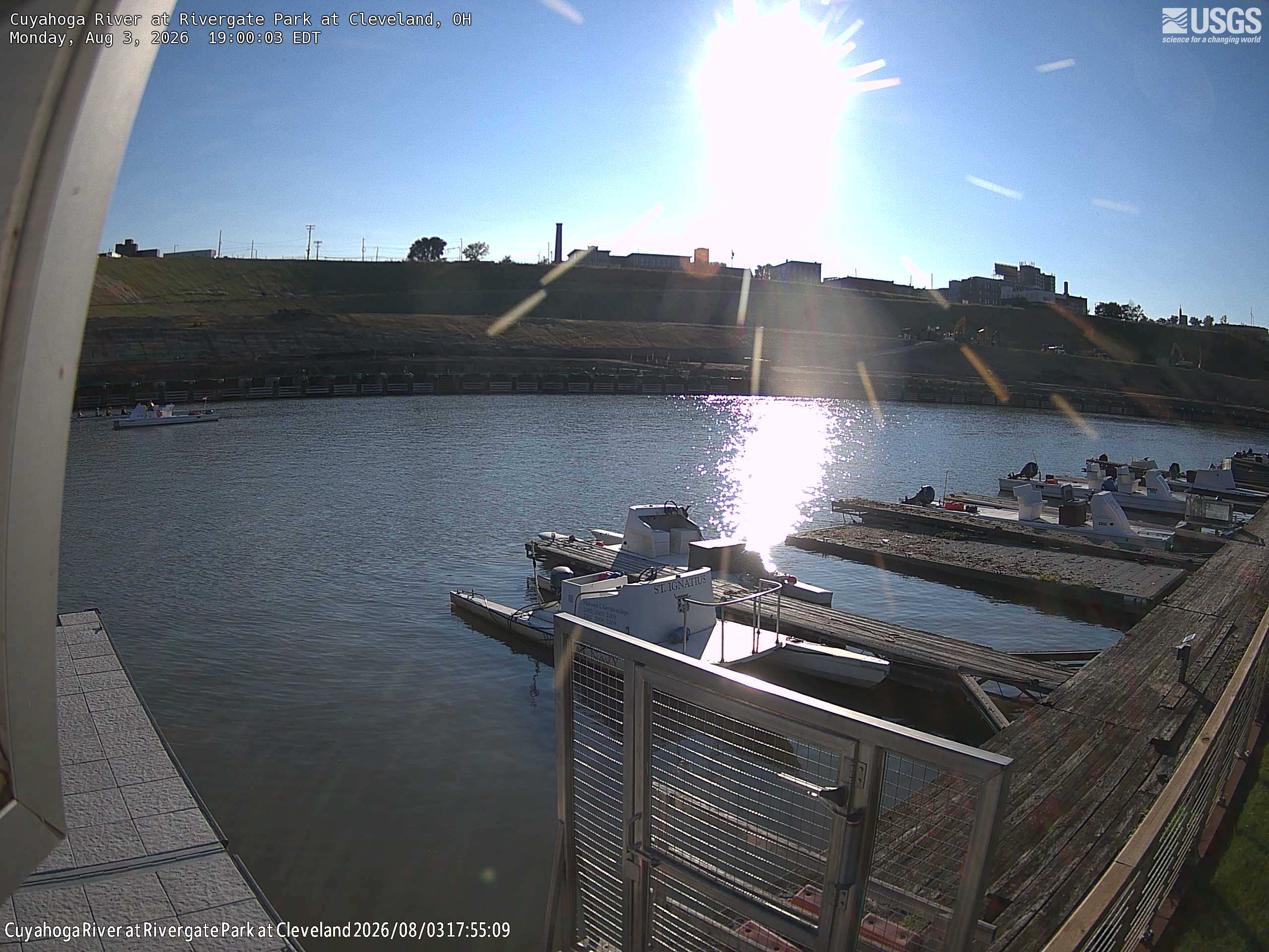 Most recent image at Cuyahoga River at Rivergate Park at Cleveland