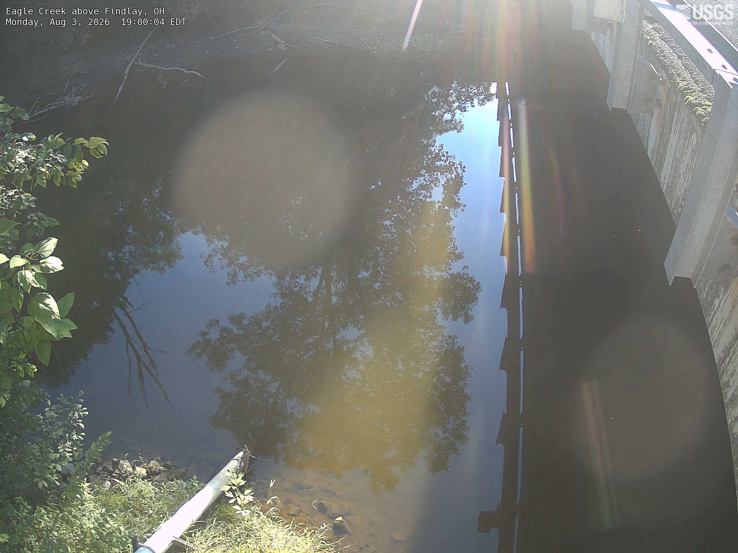 Most recent image at Eagle Creek above Findlay