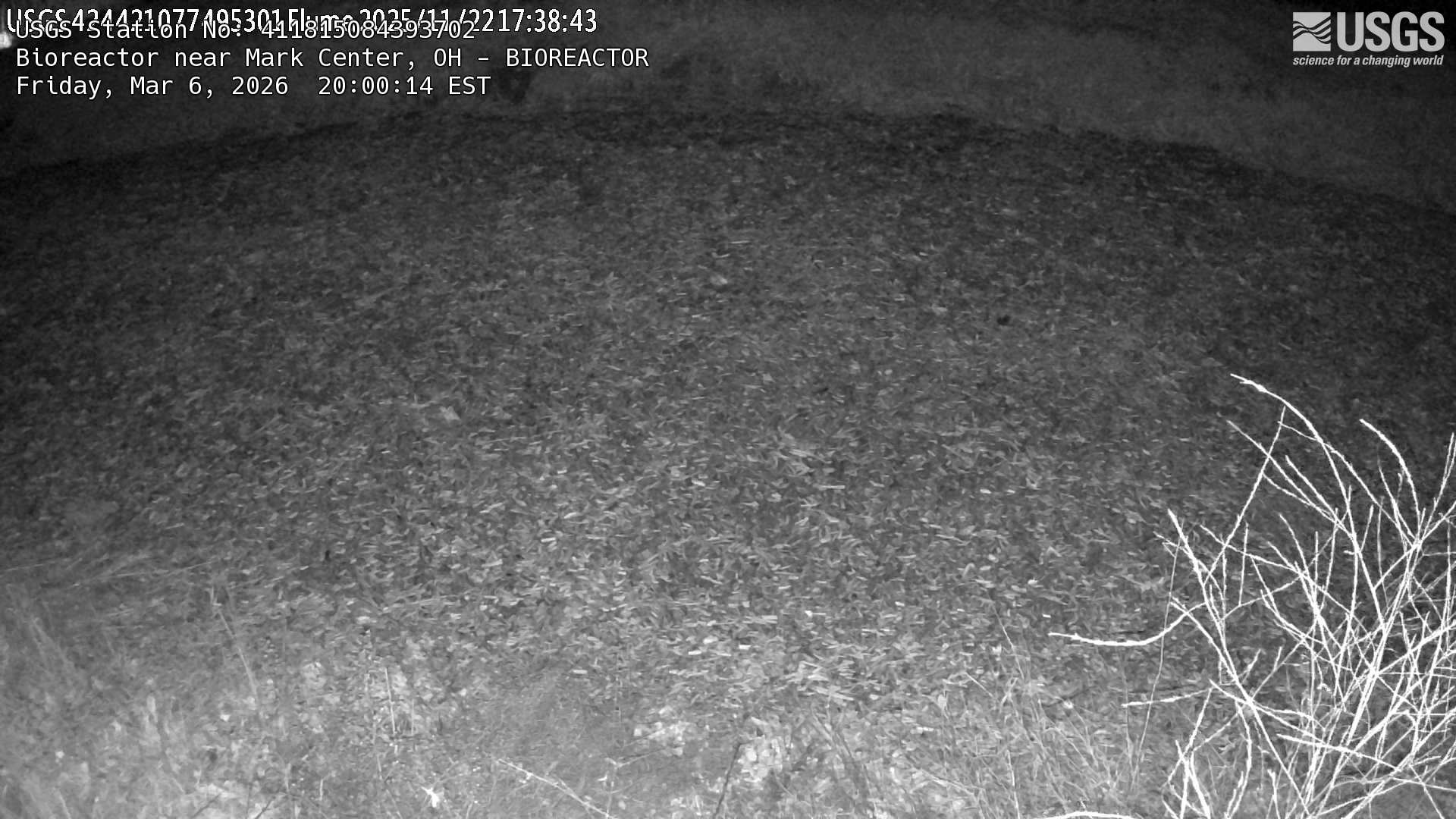 USGS HIVIS CAM Outflow tile to bioreactor near Mark Center BIOREACTOR