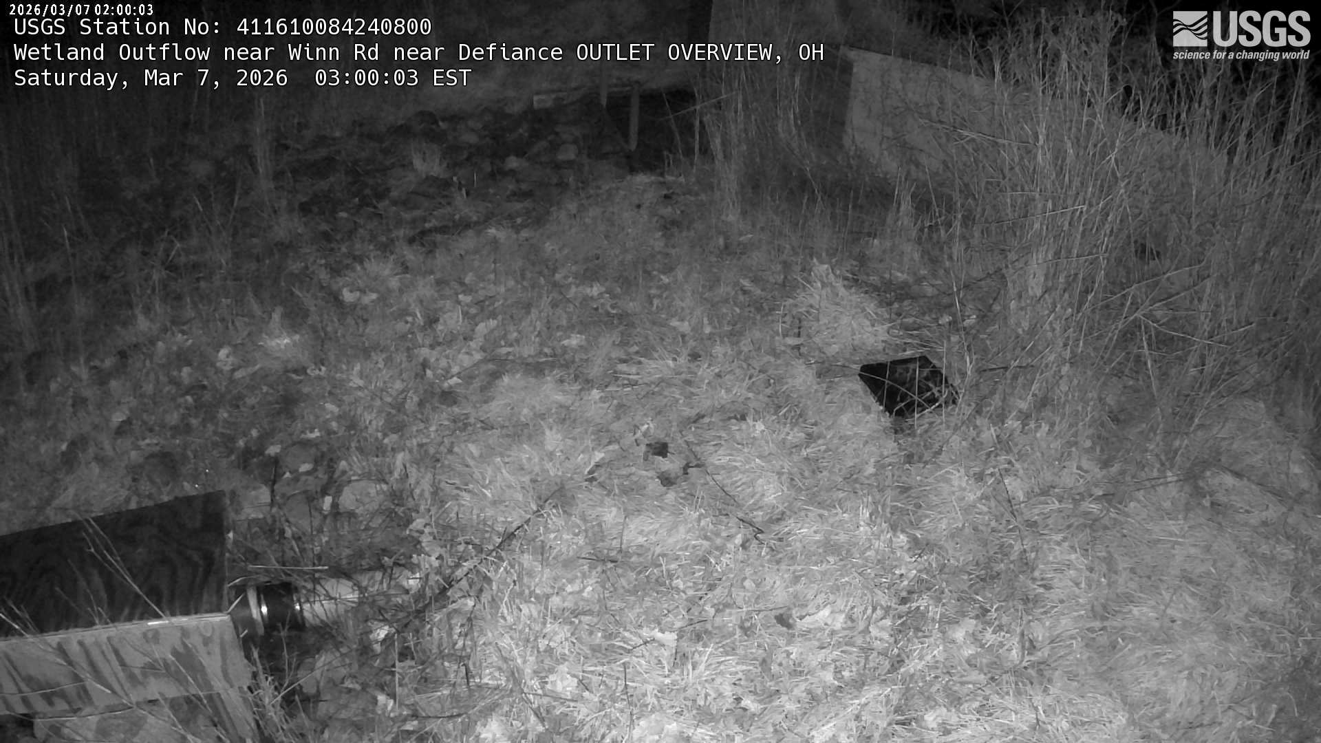 USGS HIVIS CAM Wetland Outflow near Winn Rd near Defiance OUTLET OVERVIEW