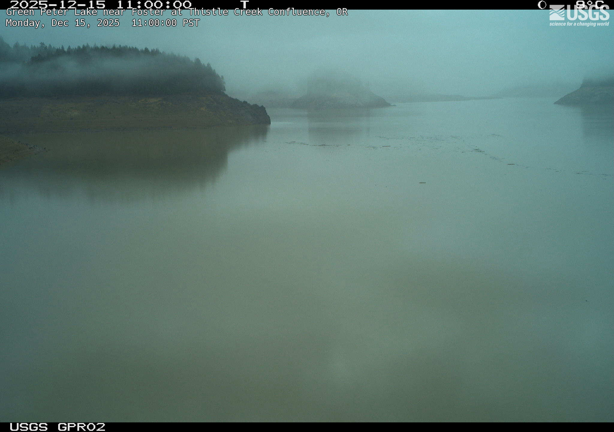 Most recent image at Green Peter Lake near Foster at Thistle Creek Confluence