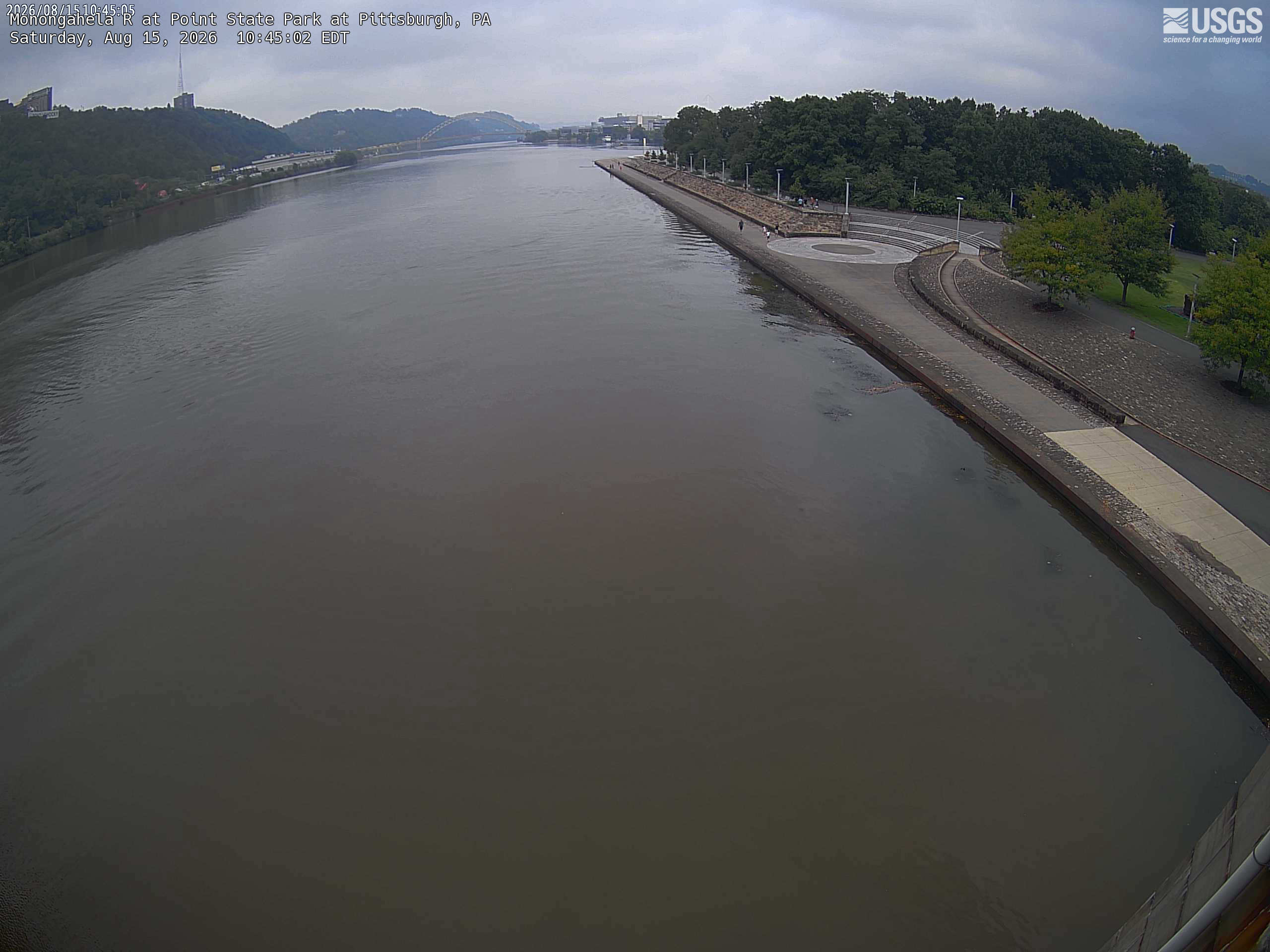 Most recent image at Monongahela R at Point State Park at Pittsburgh
