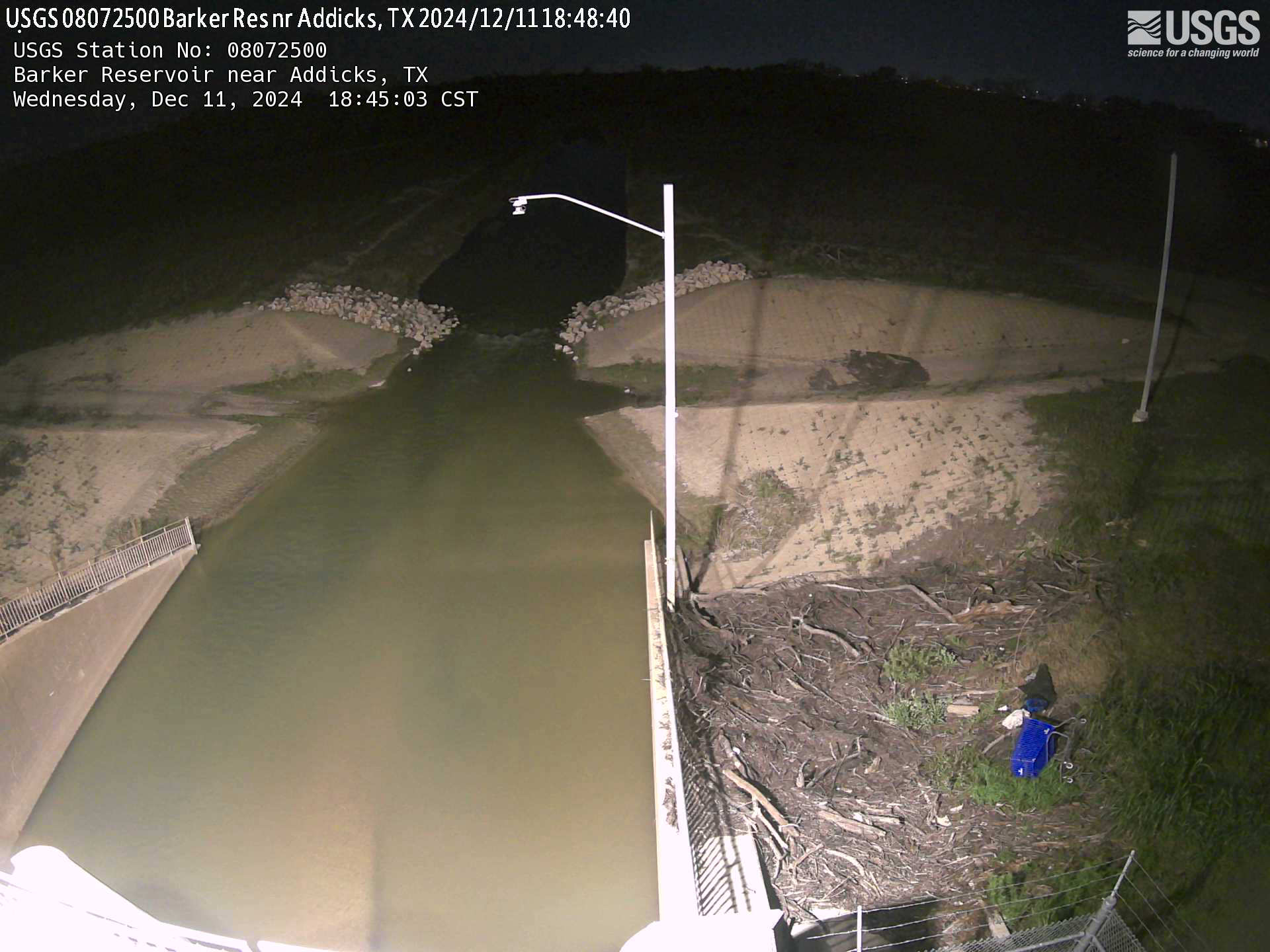 Current image from Barker Reservoir near Addicks webcam