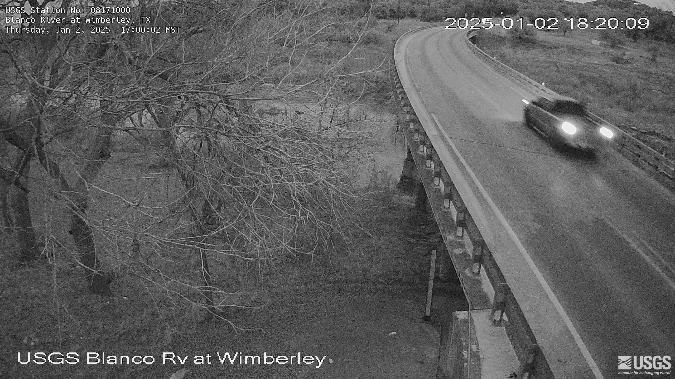 Current view from Blanco River at Wimberly webcam