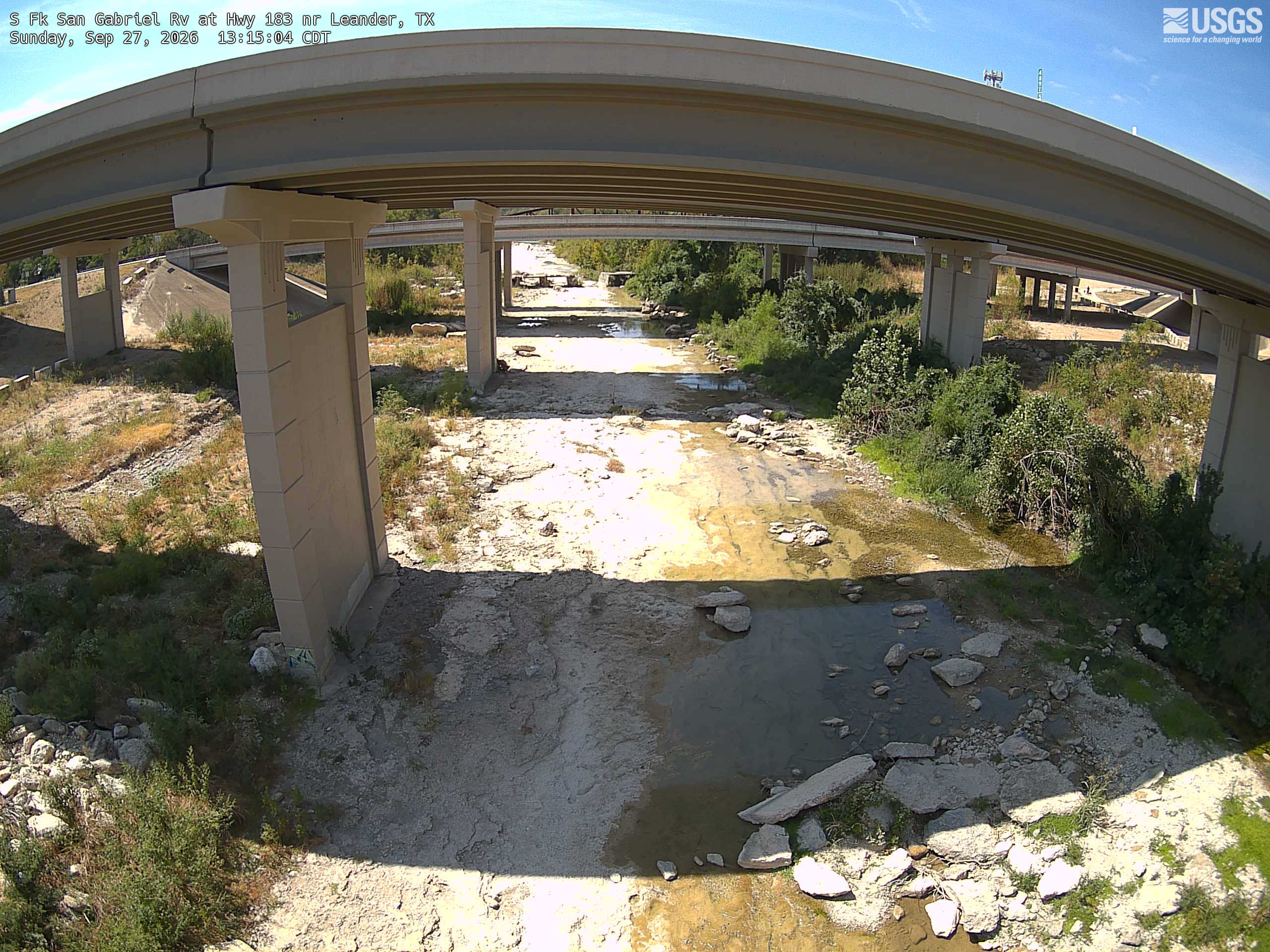 Most recent image at S Fk San Gabriel Rv at Hwy 183 nr Leander