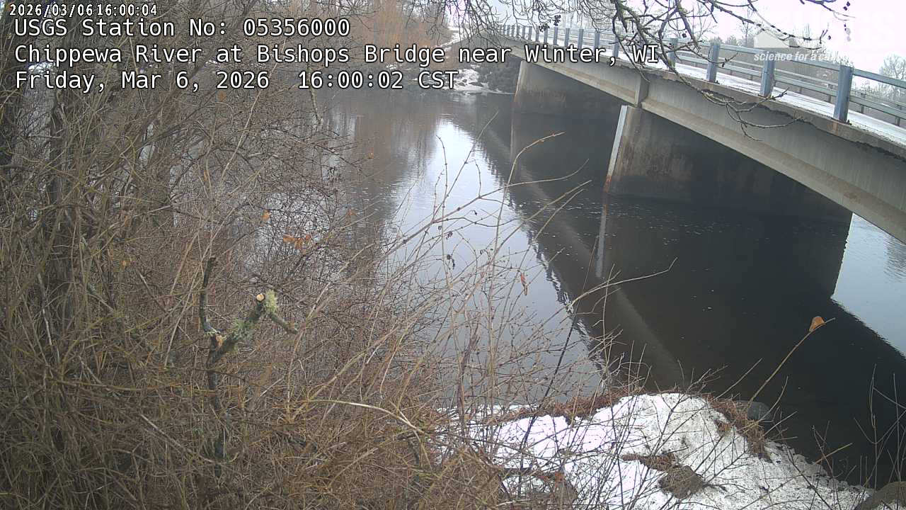 USGS HIVIS CAM Chippewa River at Bishops Bridge near Winter