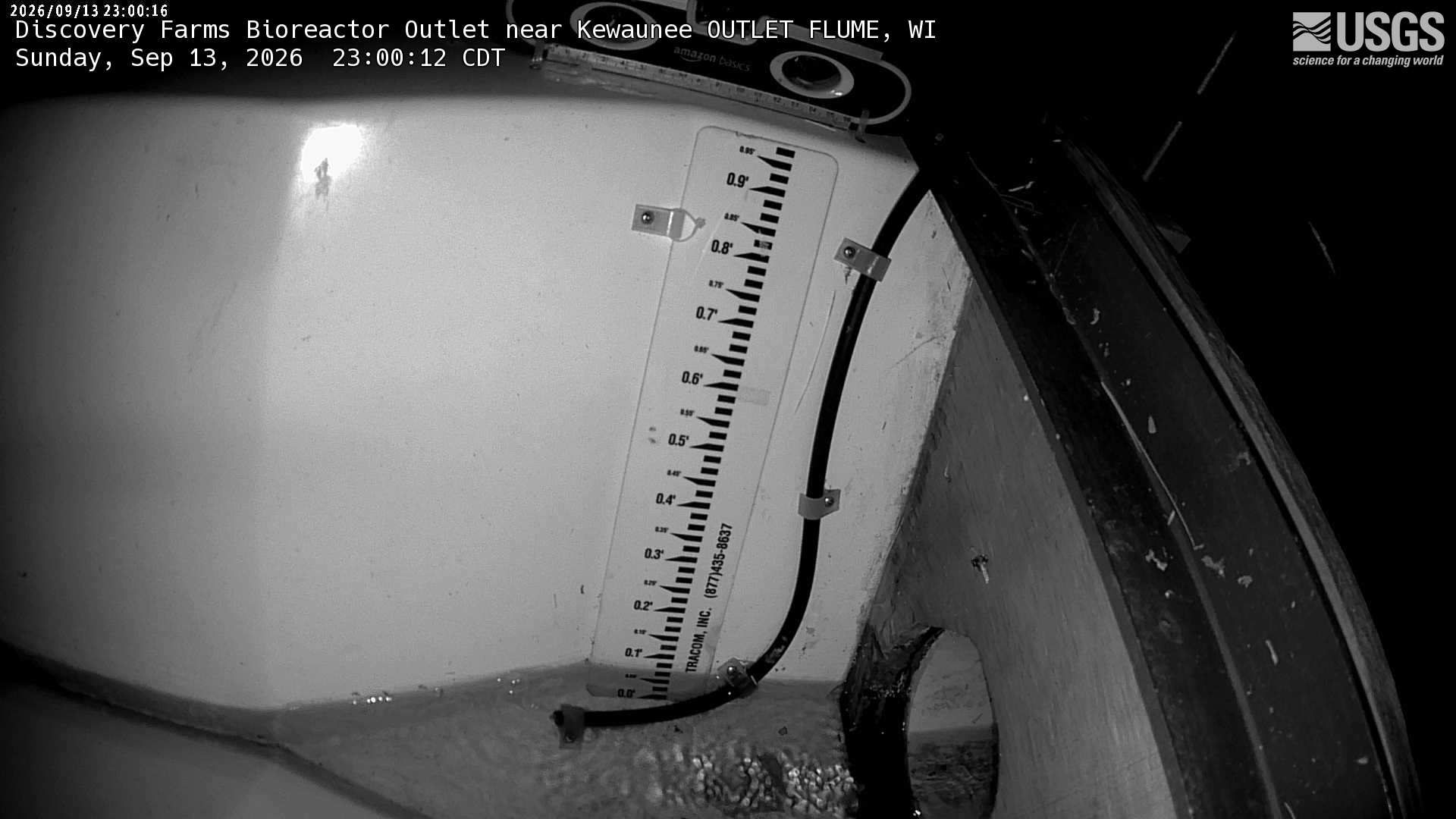Most recent image at Discovery Farms Bioreactor Outlet near Kewaunee OUTLET FLUME