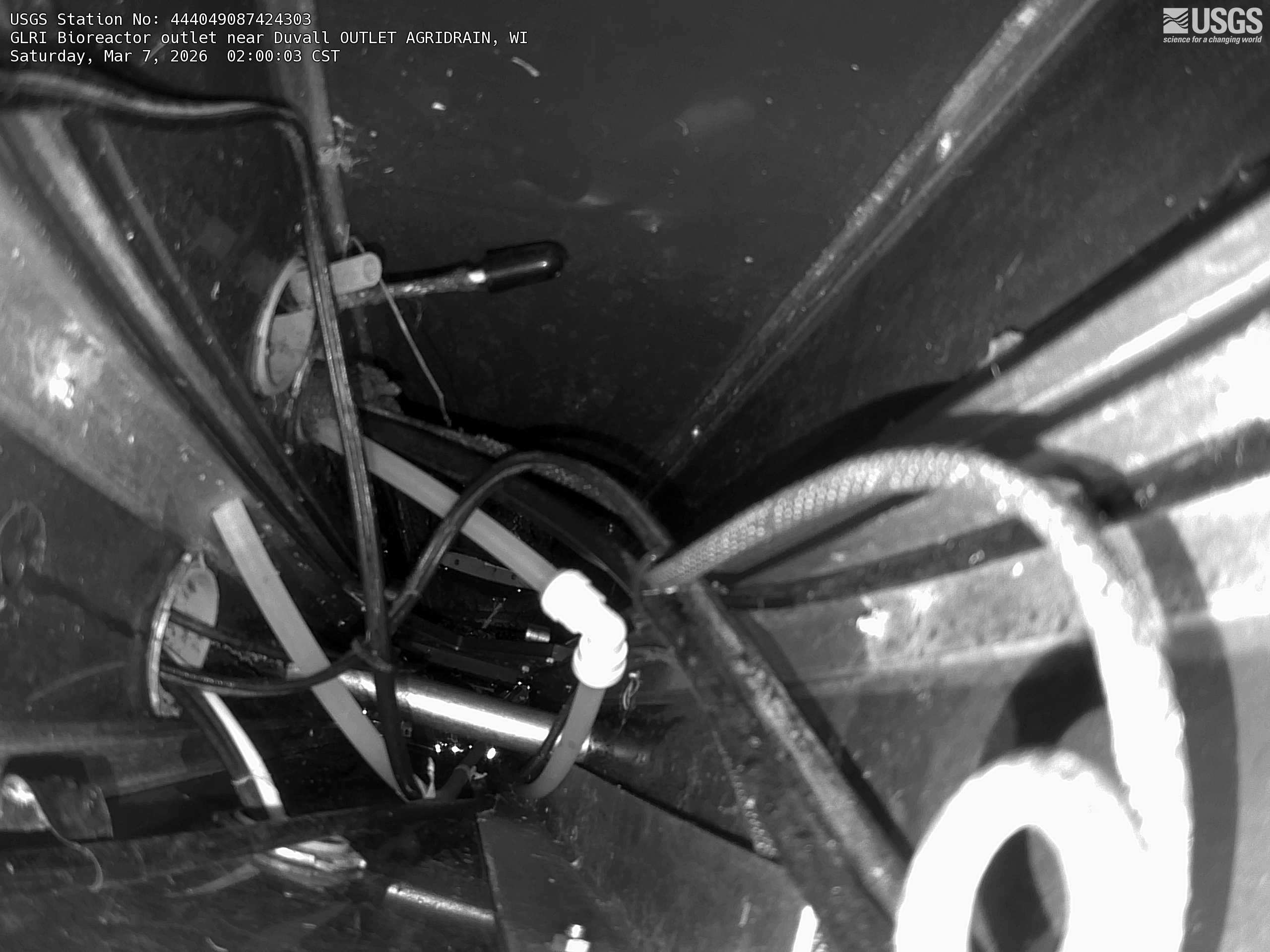 USGS HIVIS CAM GLRI Bioreactor outlet near Duvall OUTLET AGRIDRAIN