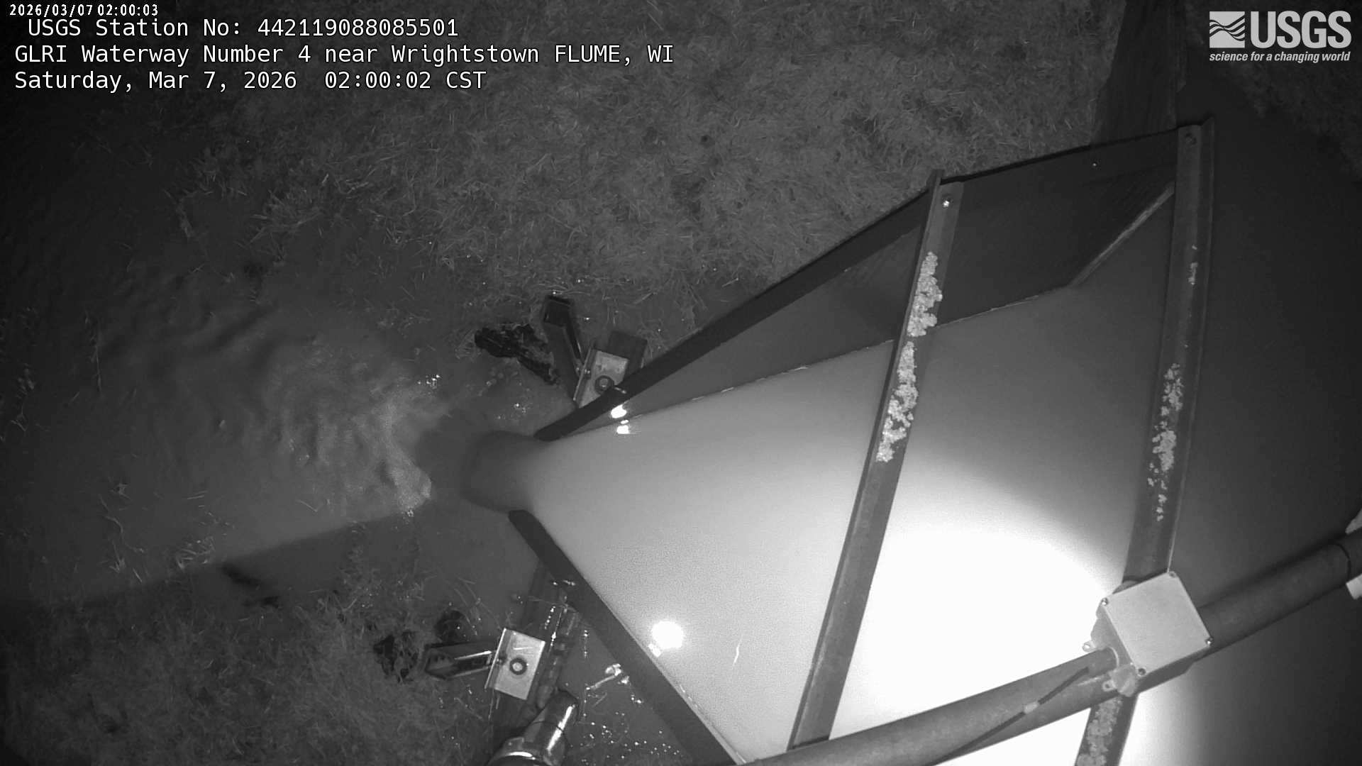 USGS HIVIS CAM GLRI Waterway Number 4 near Wrightstown FLUME