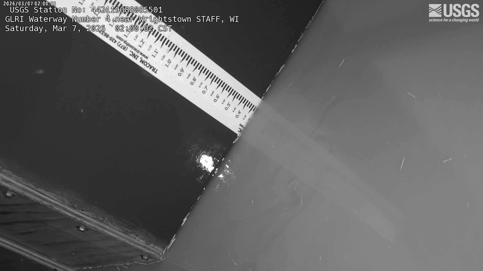 USGS HIVIS CAM GLRI Waterway Number 4 near Wrightstown STAFF