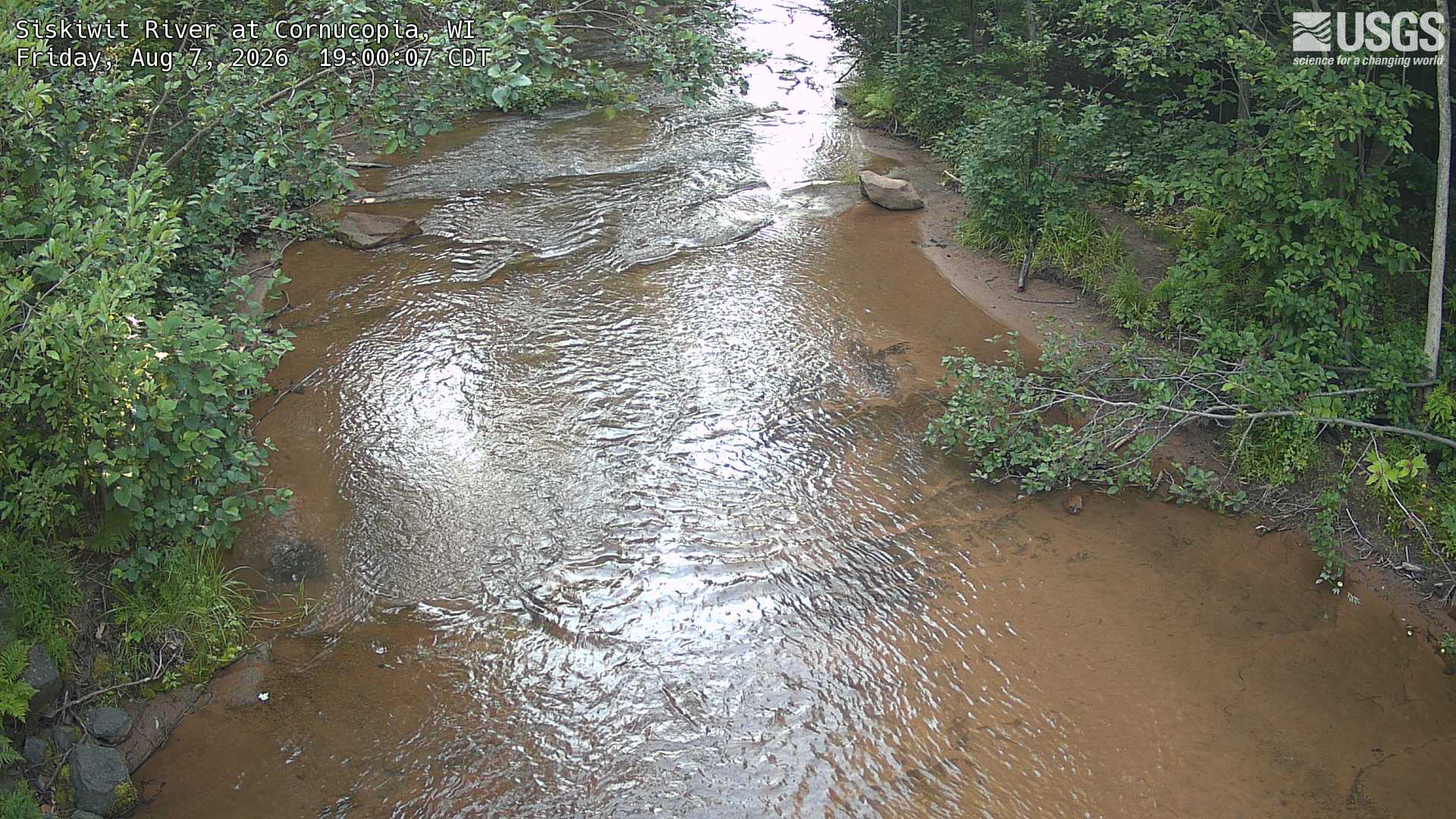 Most recent image at Siskiwit River at Cornucopia