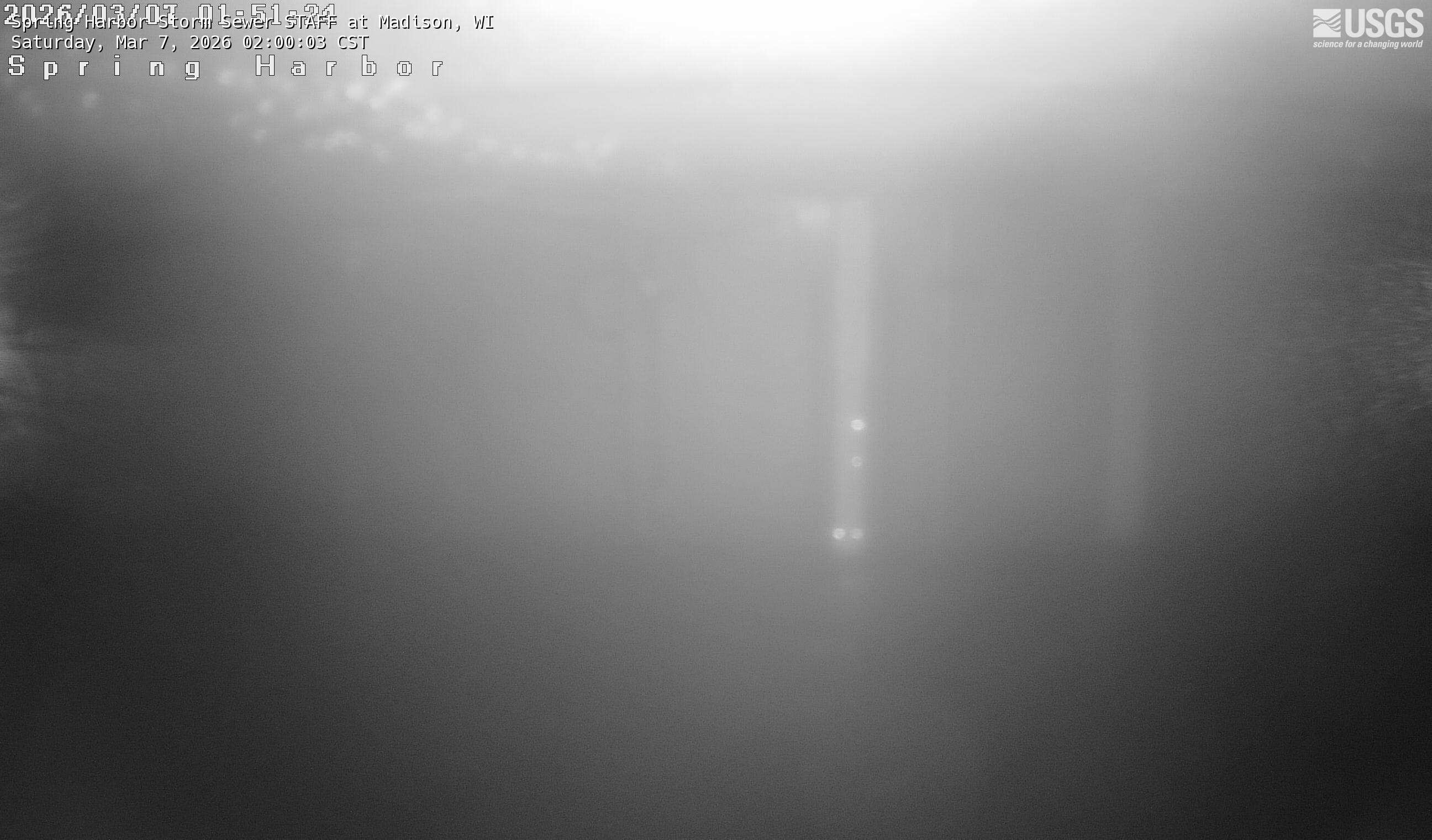 USGS HIVIS CAM Spring Harbor Storm Sewer STAFF at Madison