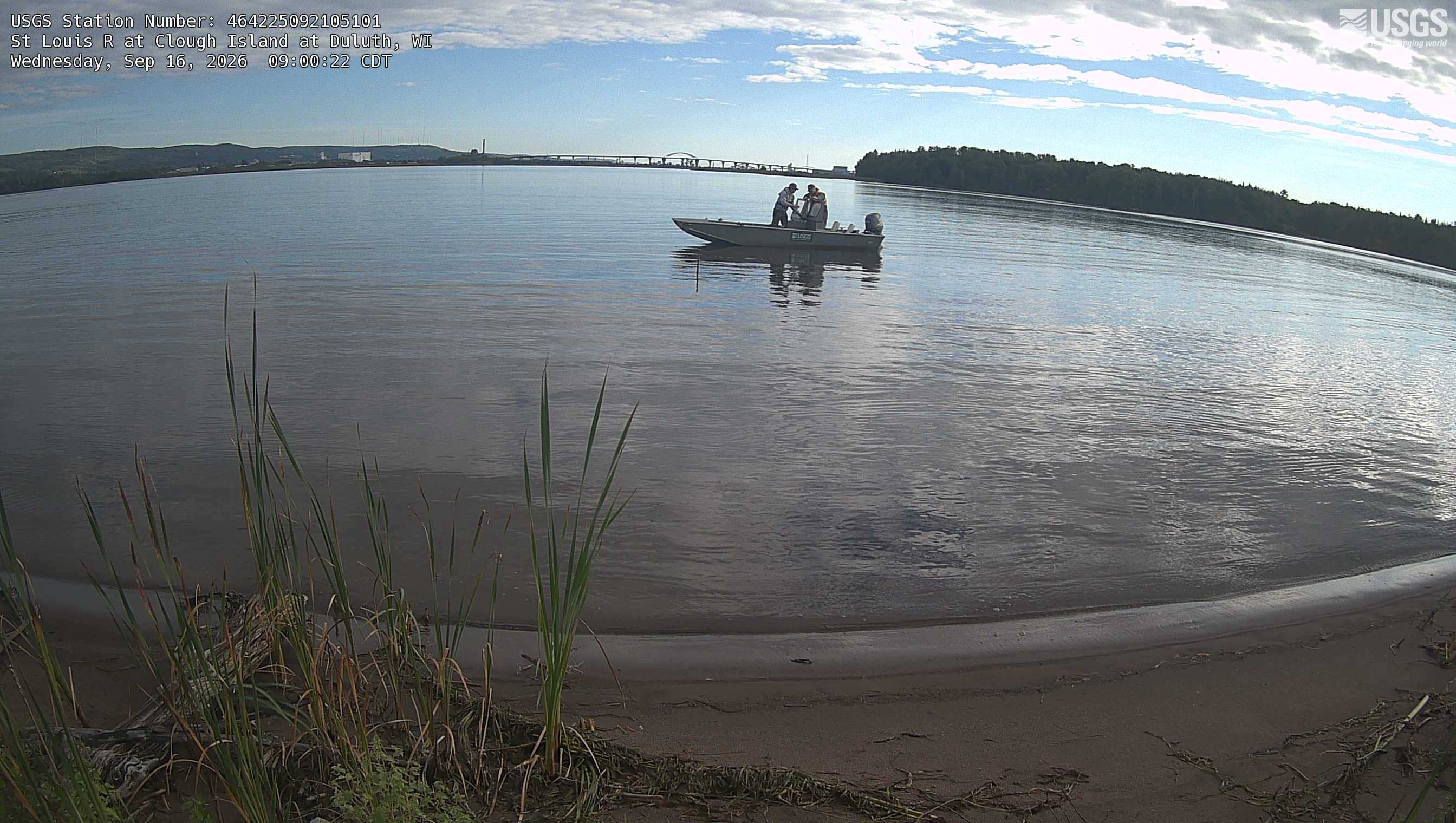 Most recent image at St Louis R at Clough Island at Duluth